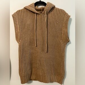 Papillon Brown Knit Hooded Sweater Vest